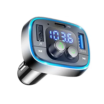 LIHAN Bluetooth Car Adapter USB C FM Transmitter for Music