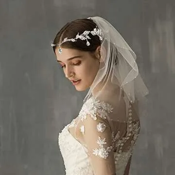 Elegant Rhinestone Leaf Wedding Tiara for Women