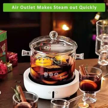 Riavzau Glass Cooking Pot, 1.7L/57oz Heat-Resistant Borosilicate Glass Saucepan with Cover, Cookware Set Stovetop Pot for Soup, Pasta,& Baby Food (57OZ)