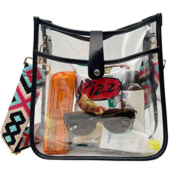 TopTTanBo Clear Crossbody Purse Bag for Women, Clear Messenger Bag Stadium Approved with Wide Should...