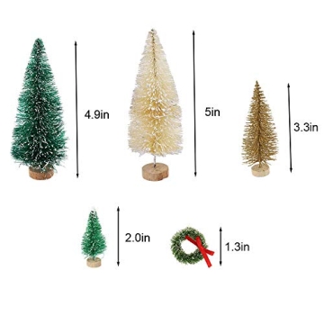 Mini Sisal Frosted Christmas Trees for Holiday Decor