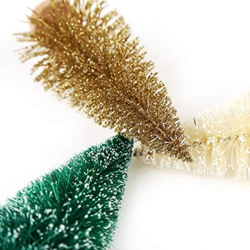 Mini Sisal Frosted Christmas Trees for Holiday Decor