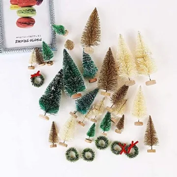 Mini Sisal Frosted Christmas Trees for Holiday Decor