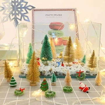 Mini Sisal Frosted Christmas Trees for Holiday Decor