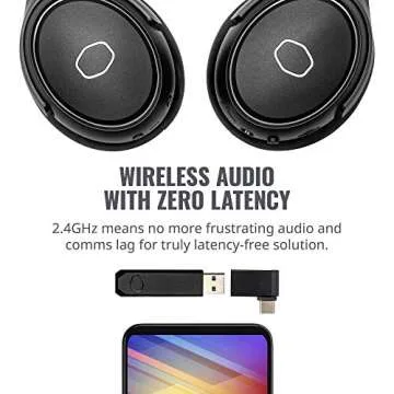 Cooler Master MH670 Gaming Headset with 2.4GHz Wireless, Virtual 7.1 Surround Sound, Durable Aluminu...