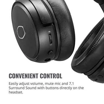 Cooler Master MH670 Gaming Headset with 2.4GHz Wireless, Virtual 7.1 Surround Sound, Durable Aluminum Frame, Detachable Omni-Directional Boom Mic, PC/Console/Mobile Connectivity (MH-670)