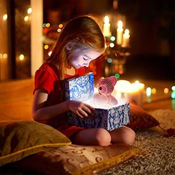 Valentines Day 3D Bear Night Light 16 Colors Change Sleep Lamp Optical Illusion Lamp LED Bear Desk Lamp for Lover Wife Boyfriend Girlfriend, Remote Touch Happy Valentine's Day Gift