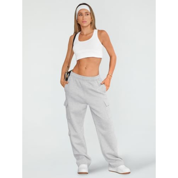 AUTOMET Women's Cargo Sweatpants Stylish & Warm