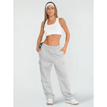 AUTOMET Women's Cargo Sweatpants Stylish & Warm