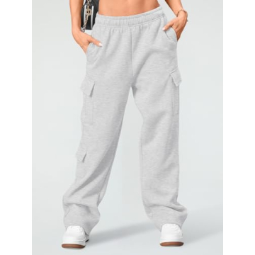 AUTOMET Women's Cargo Sweatpants Stylish & Warm