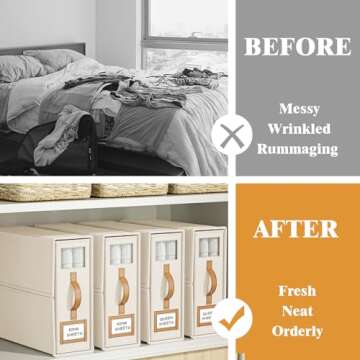 BigPonPon 6 Pack Bed Sheets Organizers And Storage (King Size),Foldable Sheet Organizer With Handle ...