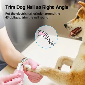 Casfuy Dog Nail Grinder Upgraded Professional Pet Nail Trimmer
