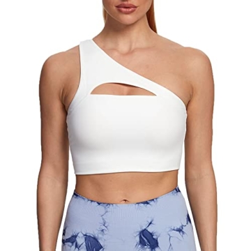 Aoxjox Women's Asymmetric Workout Bra Stylish Support