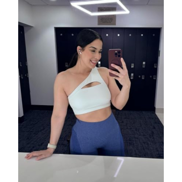 Aoxjox Women's Asymmetric Workout Bra Stylish Support