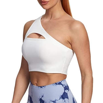 Aoxjox Women's Asymmetric Workout Bra Stylish Support