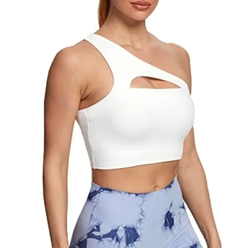 Aoxjox Women's Asymmetric Workout Bra Stylish Support