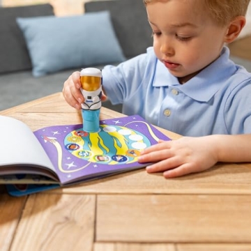 Melissa & Doug Sticker WOW!™ 24-Page Activity Pad and Sticker Stamper, 300 Stickers, Arts and Crafts Fidget Toy Collectible Character – Astronaut - FSC Certified