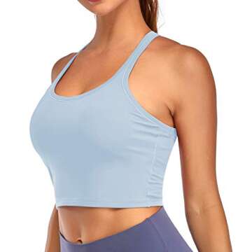 Vinfact Yoga Sports Bras Padded Workout Tank Tops Gym Crop Tops Fitness Camisole Running Shirts for ...