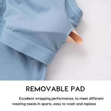 Vinfact Yoga Sports Bras Padded Workout Tank Tops Gym Crop Tops Fitness Camisole Running Shirts for Girls Women - M, Light Blue