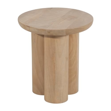 Sagebrook Home Wooden 18" H Scandinavian Farmhouse Side Table in Natural Finish for Elegant and Prac...