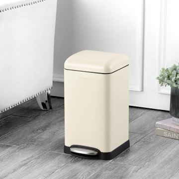 happimess Retro Mini Trash Can with Soft-Close Lid