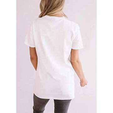 Qrupoad Womens Leopard Lips Print Tongue T-Shirt Summer Casual Short Sleeve Fashion Graphic Tees Tops