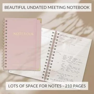 Beautiful Thick Meeting Notebook For Work - Perfect To Keep Track Of +200 Meetings - Stylish And Eff...