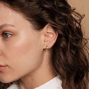 PAVOI 14K Gold and Rhodium Huggie Hoop Earrings - Eco-Friendly Style