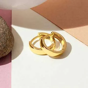 Stylish PAVOI 14K Gold Huggie Hoop Earrings for Women