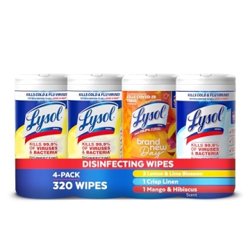 Lysol Disinfecting Wipes Bundle - Essential Cleaning Supplies for Every Home