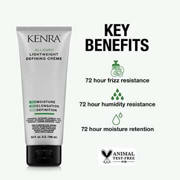 Kenra AllCurl Lightweight Defining Crème |Lightweight Curl Definer |Enhances Shine & Manageability |72 Hour Frizz & Humidity Resistance|72 Hour Moisture Retention|Wavy, Curly, Coily Hair | 3.6 fl. oz