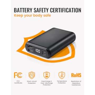 TIDEWE Heated Jacket for Women with Battery Pack, Hunting Coat (Black, Size S)