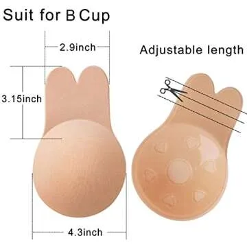 ONESING 6 Pairs Adhesive Bra Invisible Bra Sticky Bra Strapless Backless Bra Breast Lift Tape Nipple Covers for Women Reusable Pasties Rabbit Bra