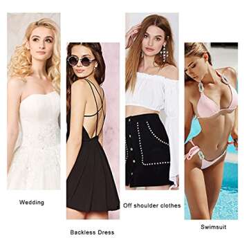 ONESING 6 Pairs Adhesive Bra Invisible Bra Sticky Bra Strapless Backless Bra Breast Lift Tape Nipple Covers for Women Reusable Pasties Rabbit Bra