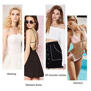 ONESING 6 Pairs Adhesive Bra Invisible Bra Sticky Bra Strapless Backless Bra Breast Lift Tape Nipple Covers for Women Reusable Pasties Rabbit Bra