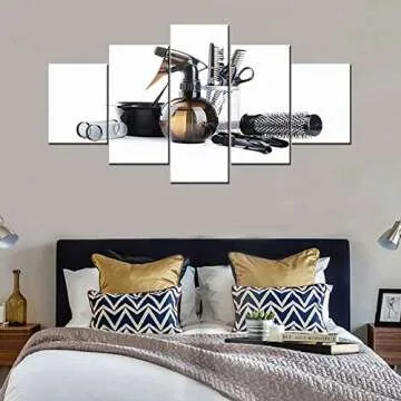 Vibrant Haircut Salon Wall Art - 5 Panel Canvas Set