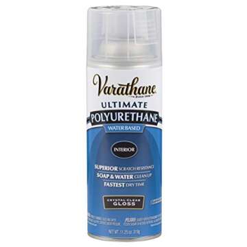 Rust-Oleum 11.25 oz Brands 200081 Crystal Clear Varathane, Diamond Water-Based Interior Polyurethane...