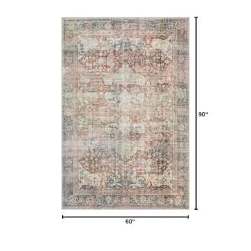 Loloi II Loren Brick/Multi 5'-0" x 7'-6" Area Rug – Stylish and Durable