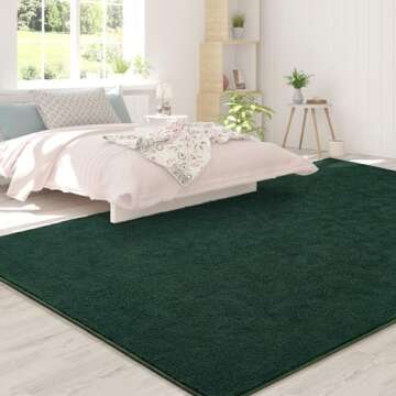 FlyDOIT 5x8 Dark Green Area Rug for Modern Homes