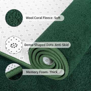 FlyDOIT 5x8 Dark Green Area Rug for Modern Homes