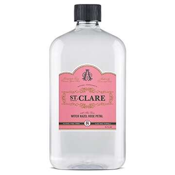 St Clare Rosewater, Aloe & Witch Hazel Facial Toner - Alcohol Free Witch Hazel Toner For Face & Skin, Rose Water & Aloe Vera Facial Toner, Skin Care Witch Hazel Alcohol Free 16 Ounce