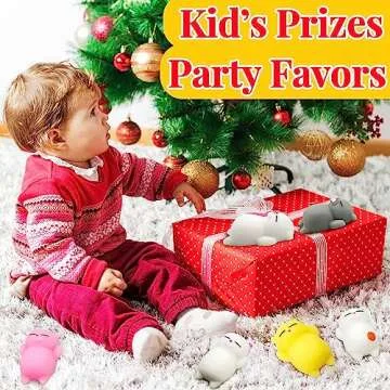 6 Pcs Cat Mochi Squishy Toys for Kids Party Favors, Animals Kawaii Squishies, Sensory Mini Mochi Toys for Kids, Fidget Bulk Toys for Kids Prizes, Easter Basket Stuffers, Goodie Bag Stuffers