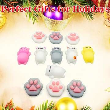 6 Pcs Cat Mochi Squishy Toys for Kids Party Favors, Animals Kawaii Squishies, Sensory Mini Mochi Toys for Kids, Fidget Bulk Toys for Kids Prizes, Easter Basket Stuffers, Goodie Bag Stuffers