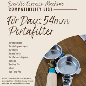 For Days 54mm Flat Base Bottomless Portafilter for Breville