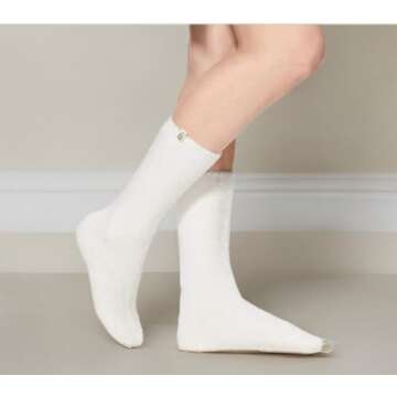 UGG Women's Leda Cozy Sock Socks, White, O/S