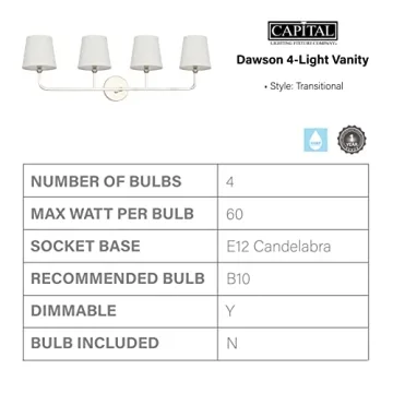 Stylish Capital Lighting Dawson Vanity Wall Light for Bathrooms