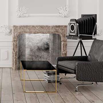 Cortesi Home Remini Coffee Table with Gold Finish