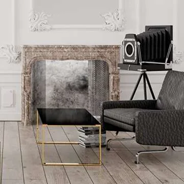 Cortesi Home Remini Coffee Table with Gold Finish