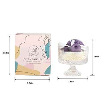Soy Scented Candles-Natural Soybean Wax Infused with Essential Oils,Long Lasting Fragrance Aromatherapy Candles-Gifts Set for Birthday Anniversary (Ice Cream Purple)