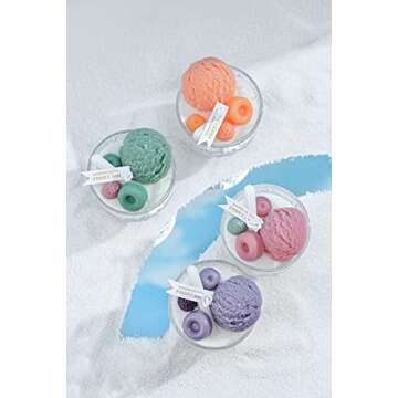 Soy Scented Candles-Natural Soybean Wax Infused with Essential Oils,Long Lasting Fragrance Aromatherapy Candles-Gifts Set for Birthday Anniversary (Ice Cream Purple)